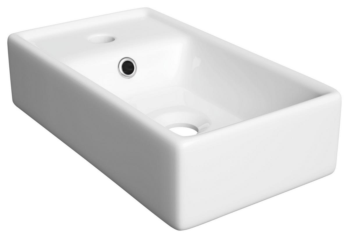 ŁAZIENKA DLA GOŚCI GRIN - kolor dębowy/biały, Basics, materiał drewnopochodny/ceramika (41/60/20cm) - MID.YOU