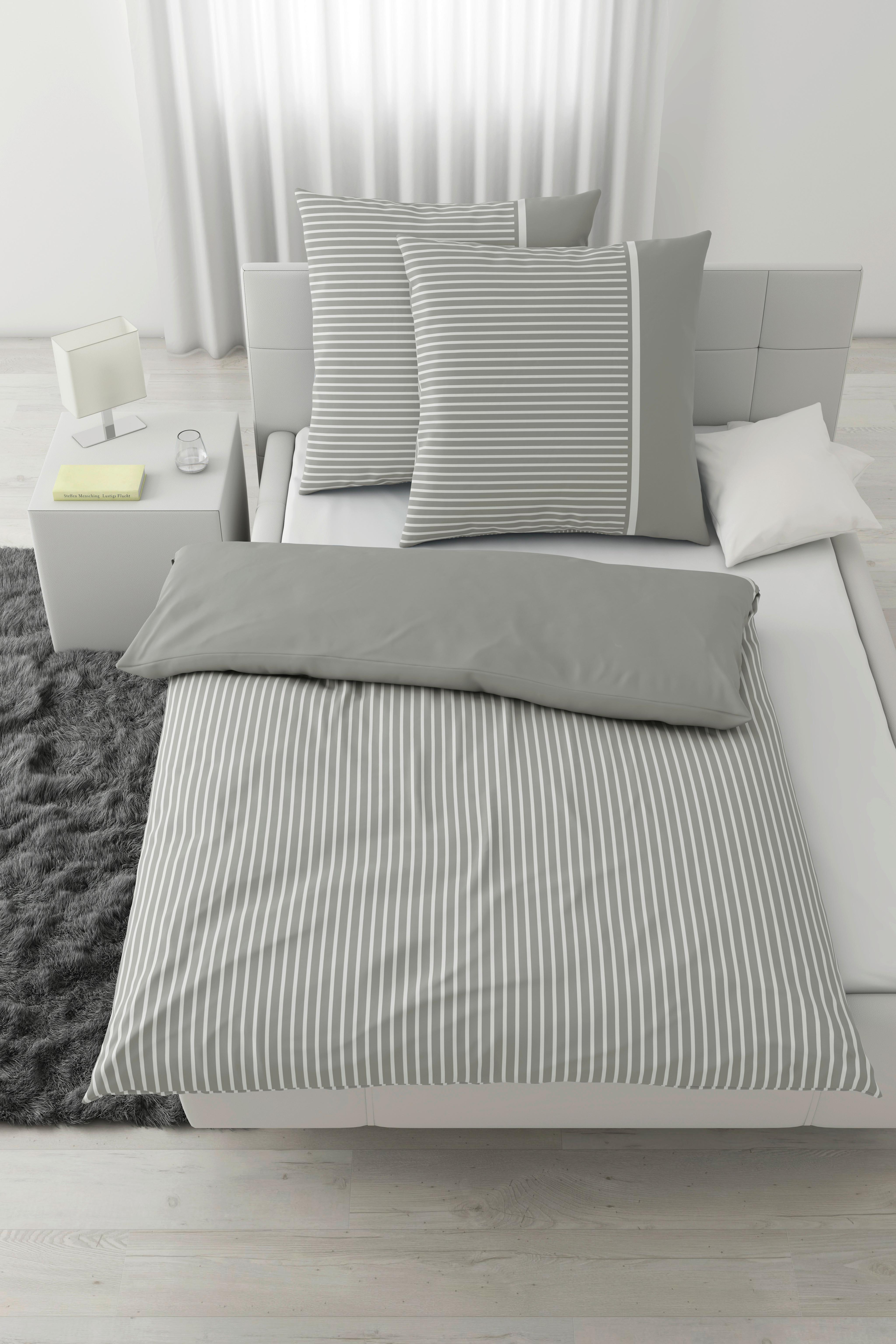 Bettwäsche Johannes XXL Hellgrau ca. 200x200cm - Hellgrau, KONVENTIONELL, Textil (200/200cm) - Mömax