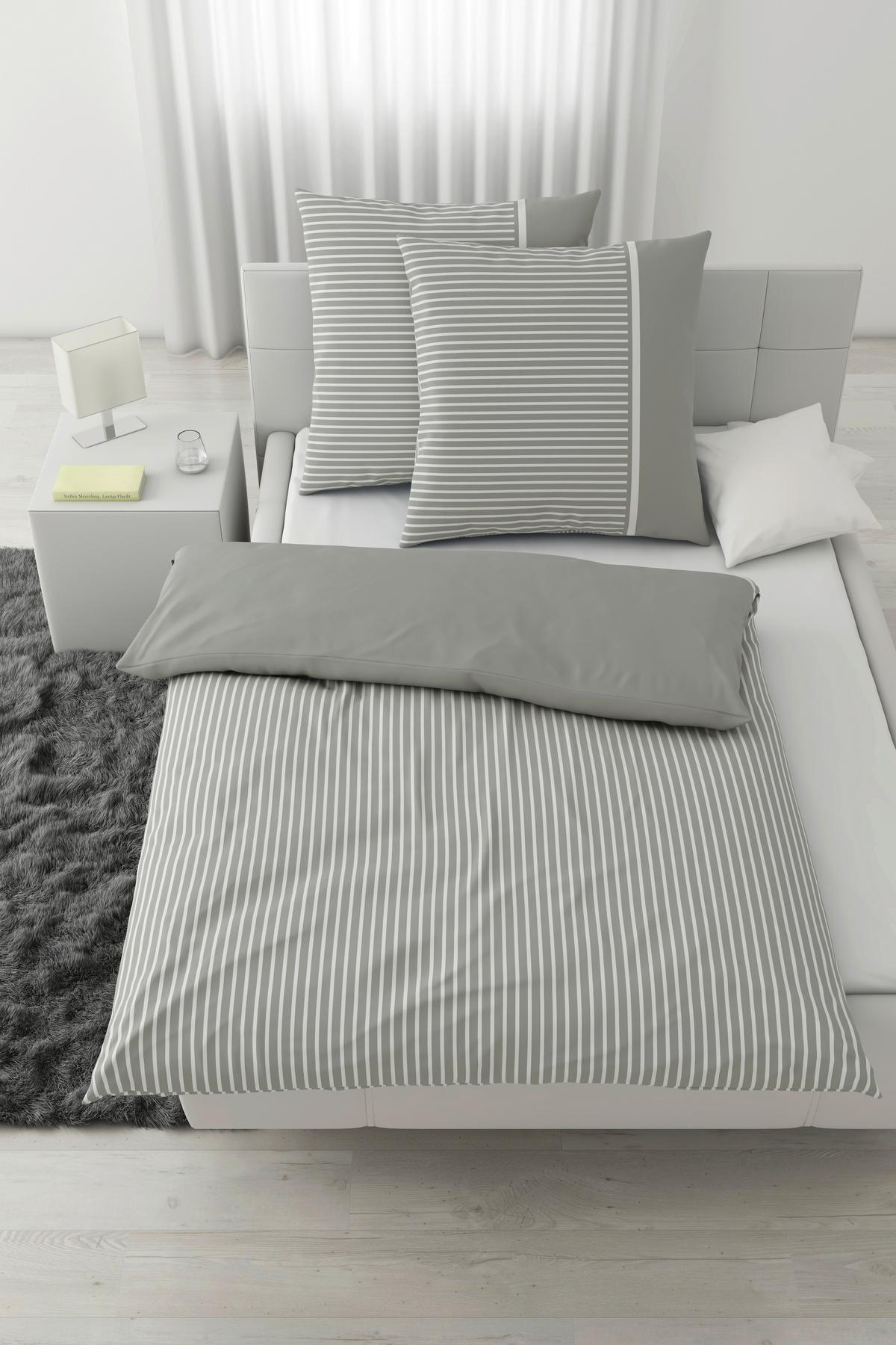 Bettwäsche Johannes XXL Hellgrau ca. 200x200cm - Hellgrau, KONVENTIONELL, Textil (200/200cm) - Mömax