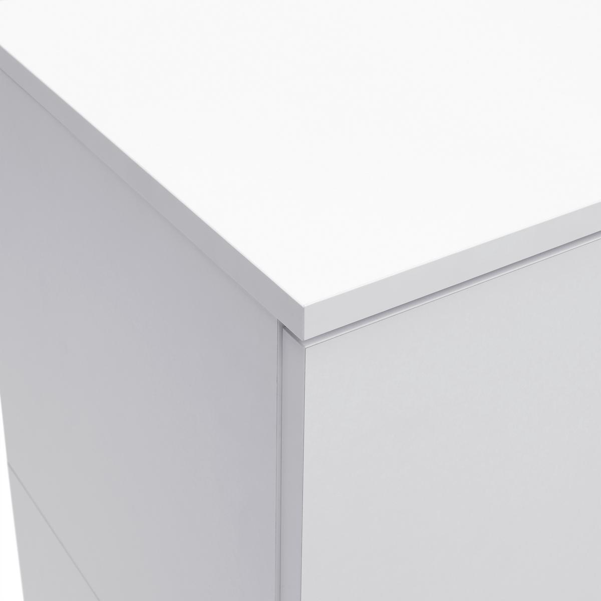 Highboard Delio Weiß - Silberfarben/Schwarz, MODERN, Glas/Holzwerkstoff (90/145/38cm) - Mömax