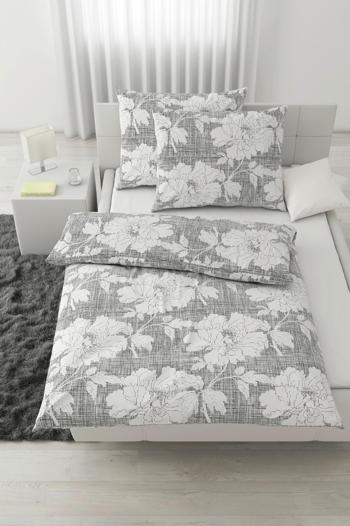 Posteljnina Gundi Xxl, Bela, Črna, 2x60/80, 200/200 - črna/bela, Romantika, tekstil (200/200cm) - Mömax