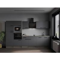 Kuhinjski Blok Z Aparati Oliver, 340cm - črna/siva, Design, kovina/leseni material (340cm) - Respekta