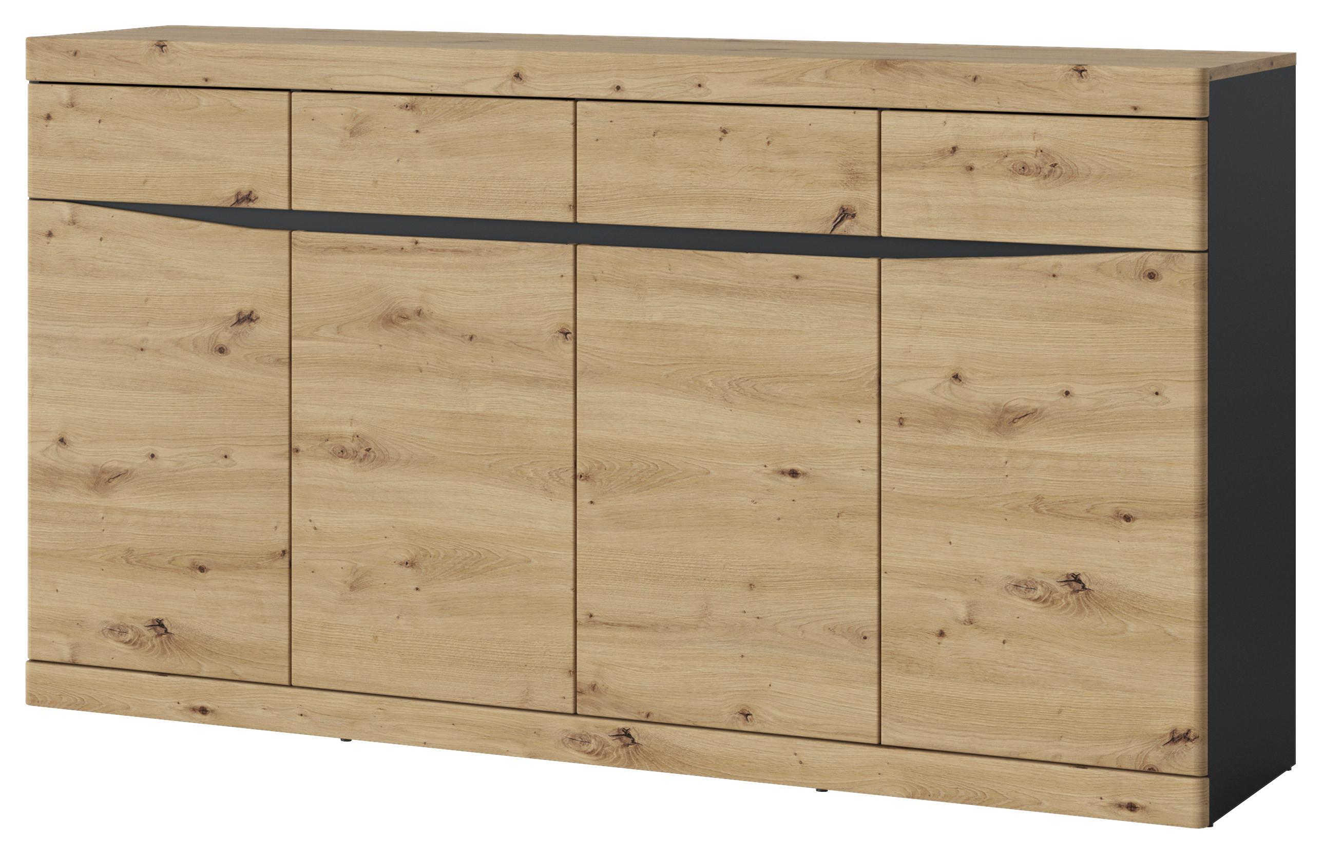 Comodă TURINO - stejar Artisan/antracit, Trend, material pe bază de lemn (168/92,1/39,9cm) - Modern Living