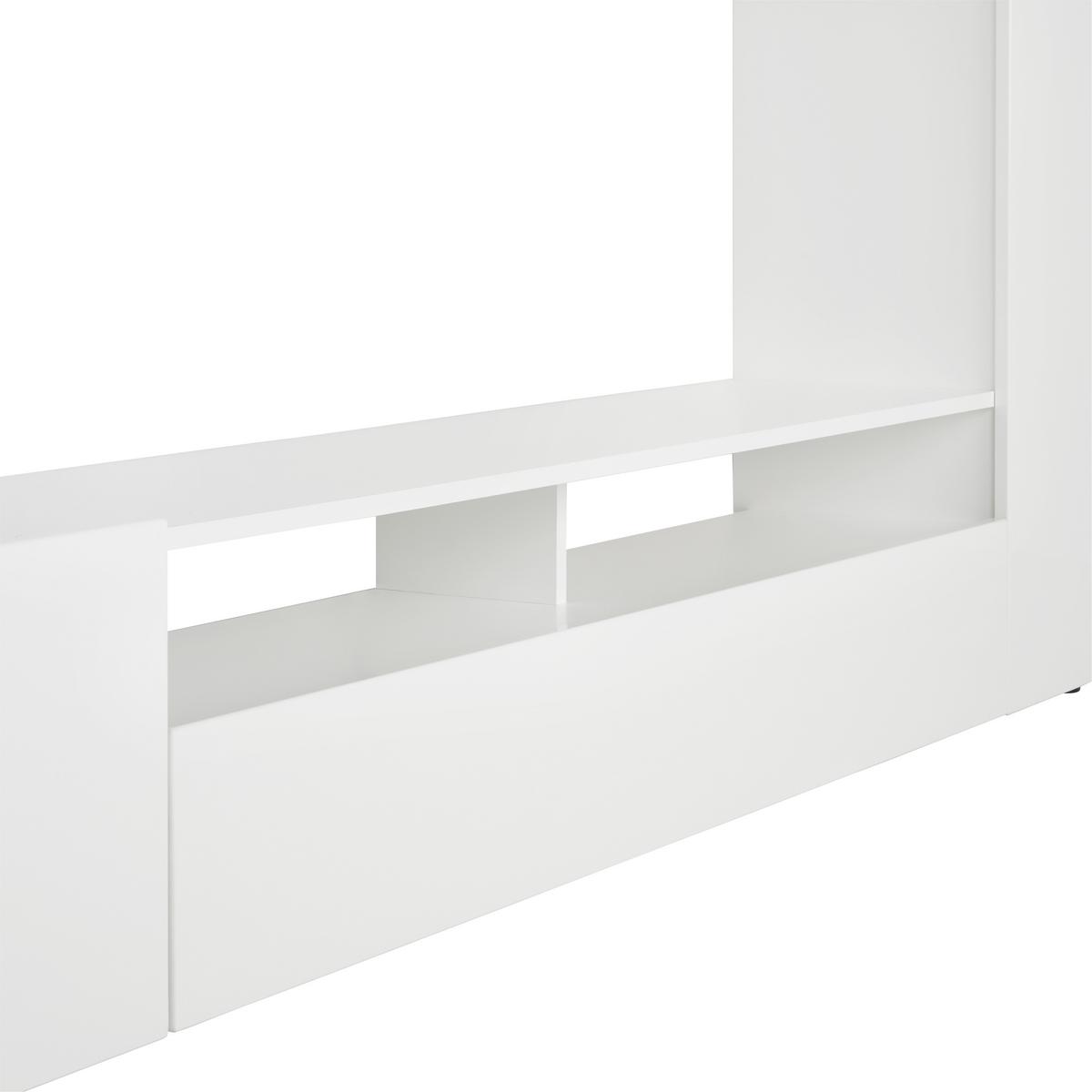 Wohnwand in Weiß Hochglanz - Silberfarben/Weiß, MODERN, Holzwerkstoff/Kunststoff (208/165/33cm) - Mömax