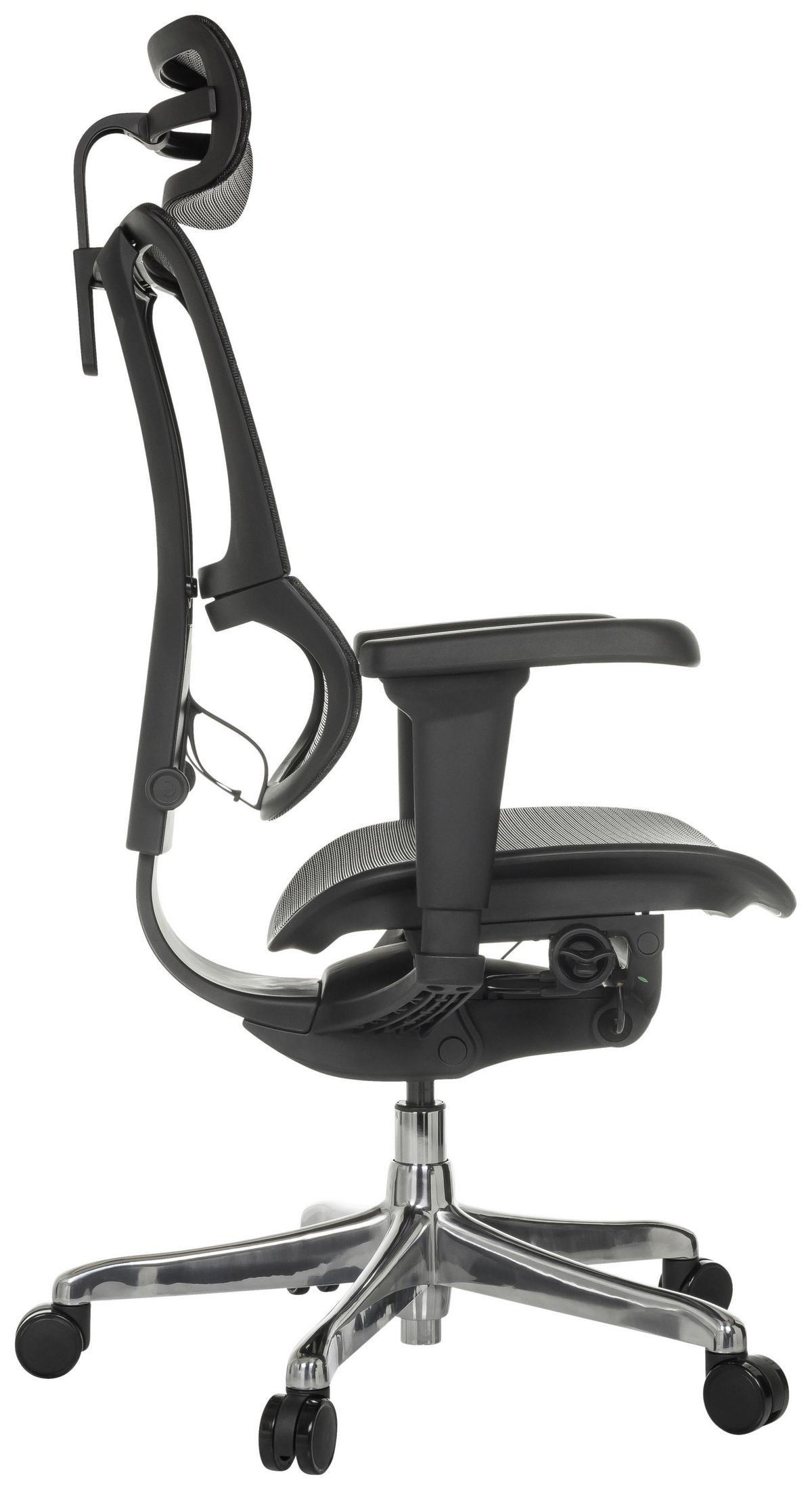 Drehstuhl Ergohuman Slim Ultra Gen 2 Schwarz - Silberfarben/Schwarz, MODERN, Kunststoff/Textil (71/135/75cm) - MID.YOU