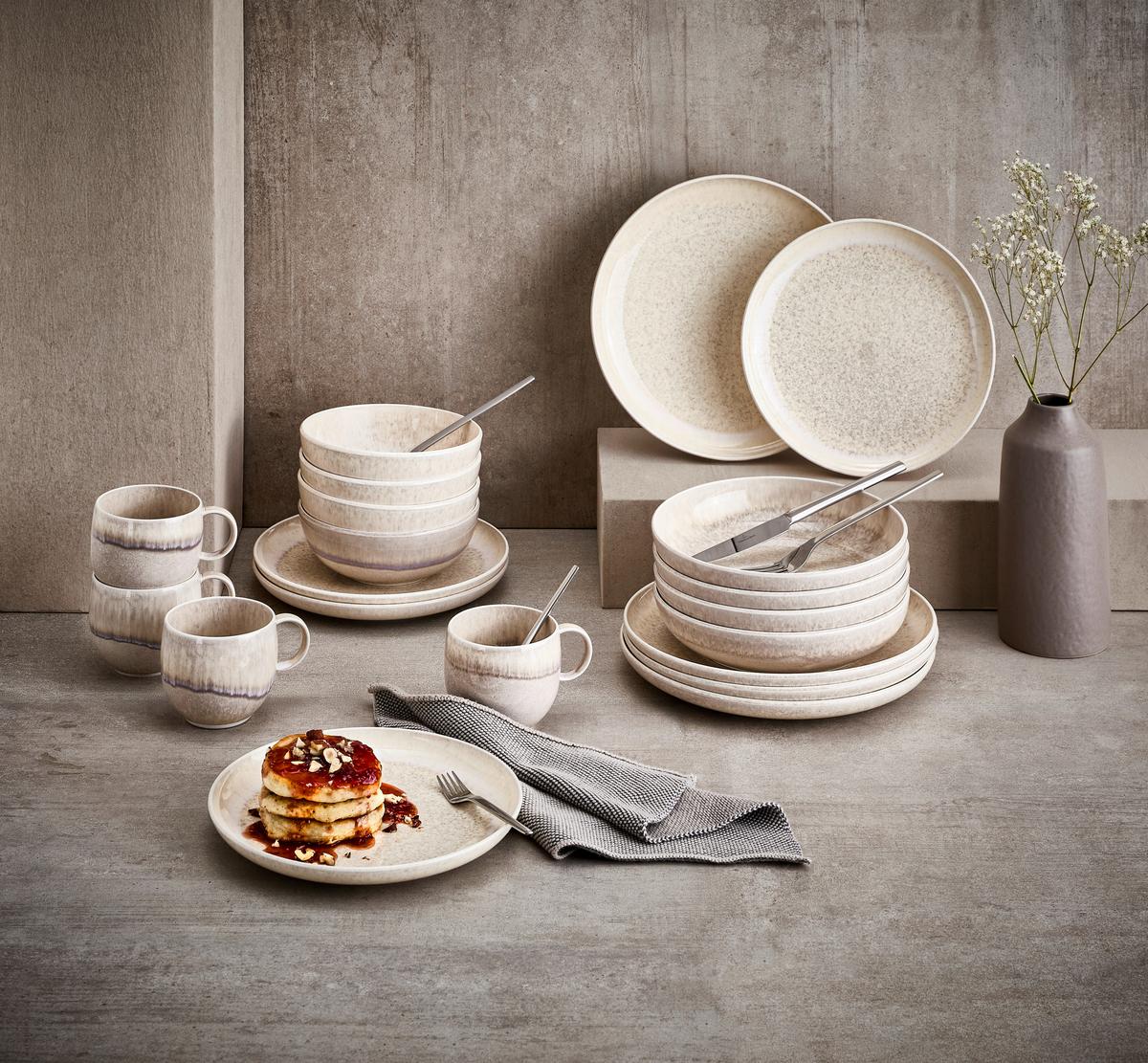 SERWIS ŚNIADANIOWY PERLEMOR SAND - kolor piaskowy, Konventionell, ceramika (34,5/19,4/32,0cm) - like.Villeroy & Boch