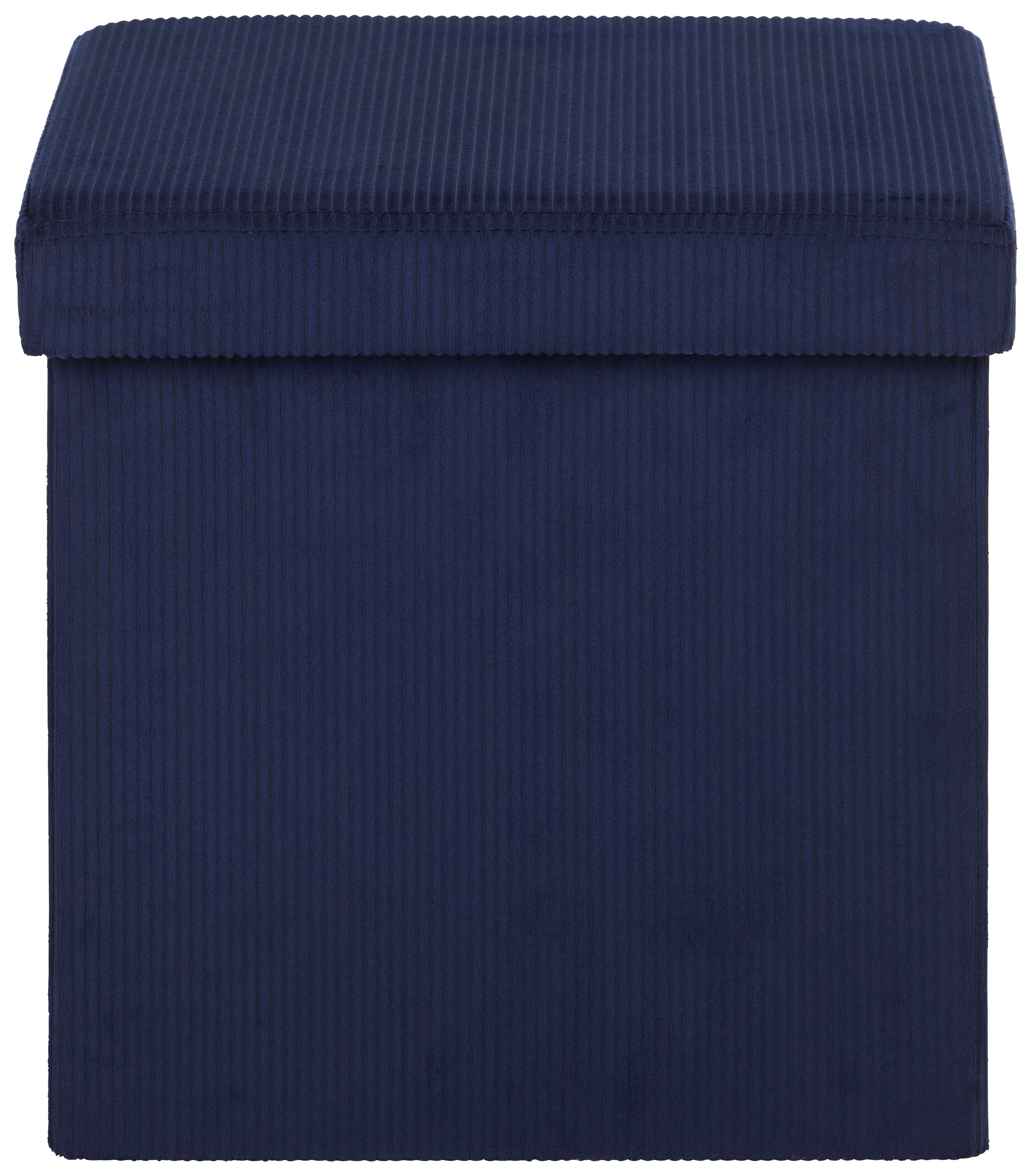 Sitzbox Cord aus Kord in Dunkelblau - Dunkelblau, Textil (38/38/38cm) - Mömax