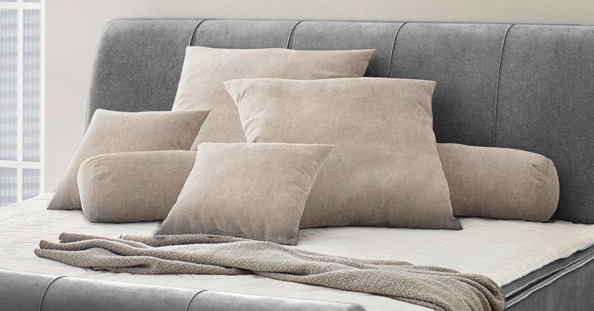 ZESTAW PODUSZEK ZUBER - beżowy, Design, tkanina - Carryhome