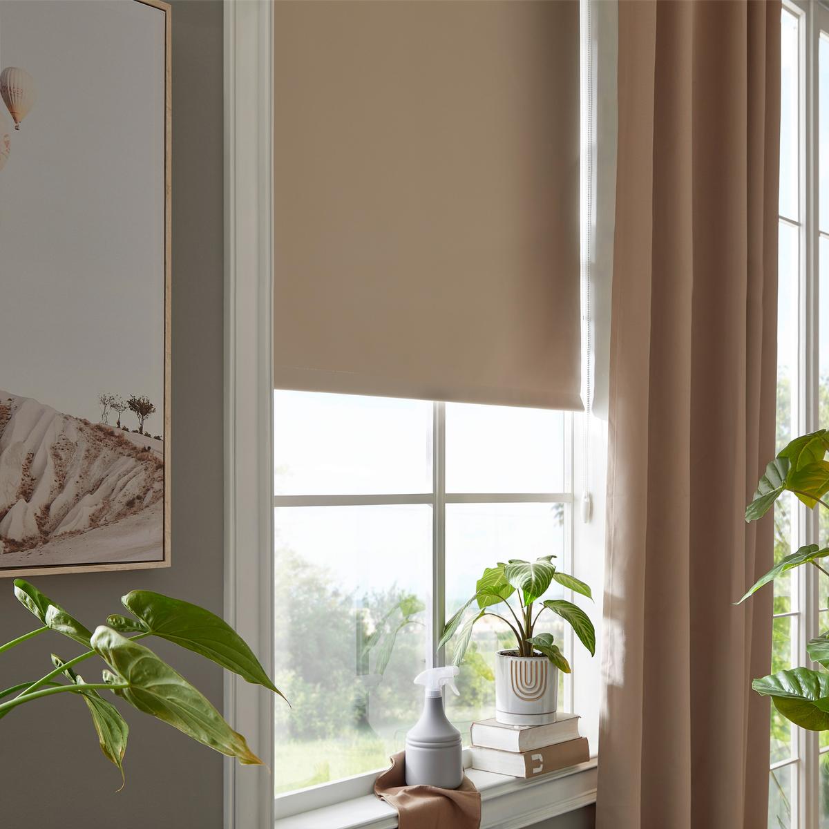 Jaluzea de agățat Thermo - nisipiu, textil (120/150cm) - Premium Living