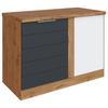 Eckunterschrank Florenz ca. 120 cm Grau/Eiche - Eiche Wotan/Grau, Design, Holzwerkstoff/Metall (120/86/60cm) - Held