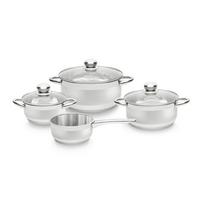 Kochtopfset Daria, 7-teilig - Klar/Silberfarben, KONVENTIONELL, Glas/Metall - Based