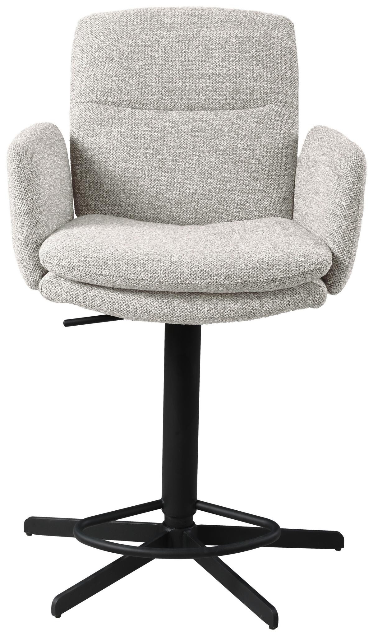 STOŁEK BAROWY FUNNY -EXKLUSIV- - beżowy/czarny, Design, metal/tkanina (55/92-117/54cm) - Novel