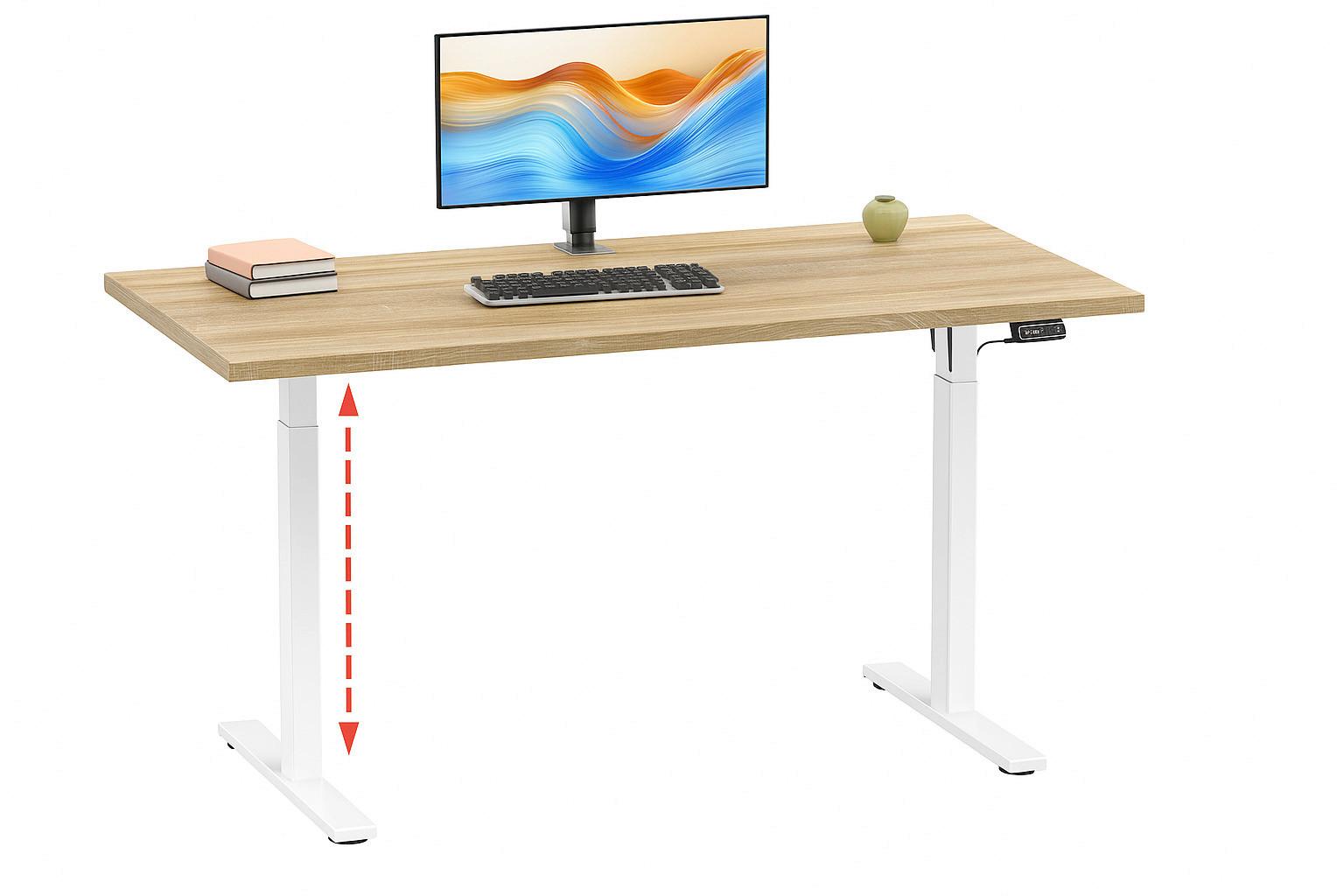 SCHREIBTISCH E-LONA - Weiss/Silberfarben, Design, Holzwerkstoff/Metall (110/71/80cm) - MID.YOU