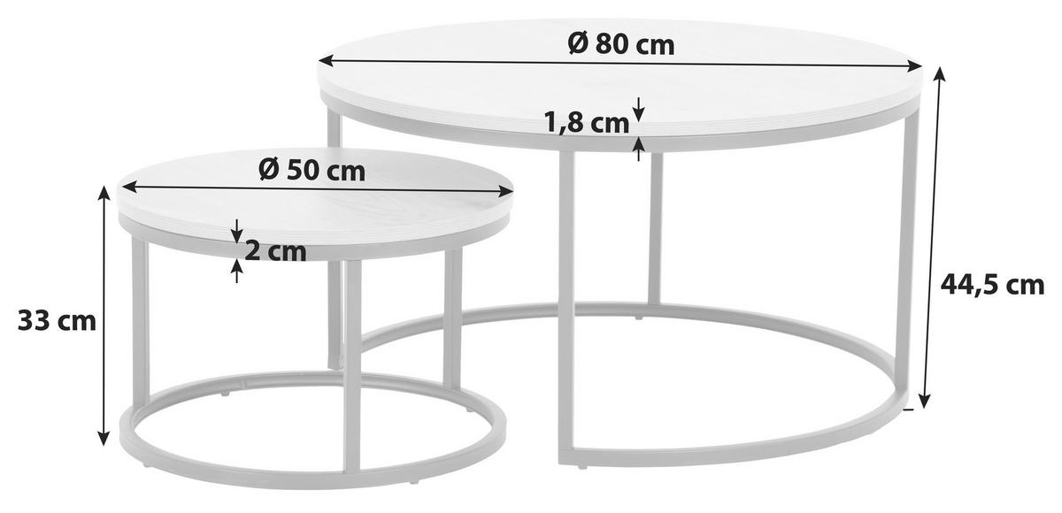 STOLIK KAWOWY SPIRO - dąb dziki/czarny, Konventionell, materiał drewnopochodny/metal (80/80/44,5cm) - MID.YOU