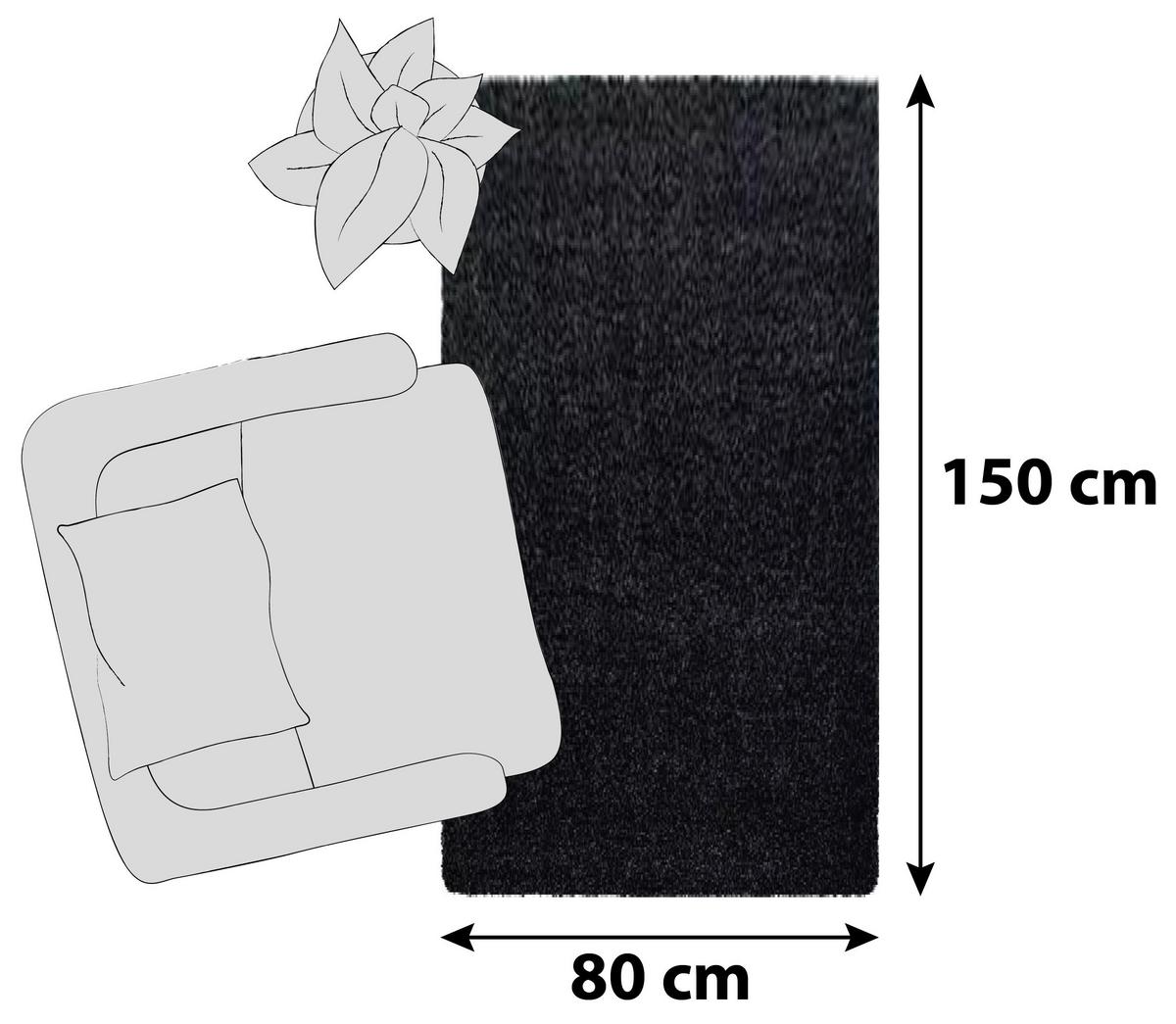 Hochflorteppich Dream Anthrazit ca. 80x150cm - Anthrazit, KONVENTIONELL, Textil (80/150cm) - Novel
