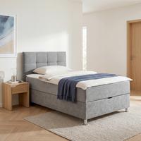 Boxbett Oviedo 120 in Grau ca. 120x200cm - Chromfarben/Grau, KONVENTIONELL, Textil (120/200cm) - Mömax