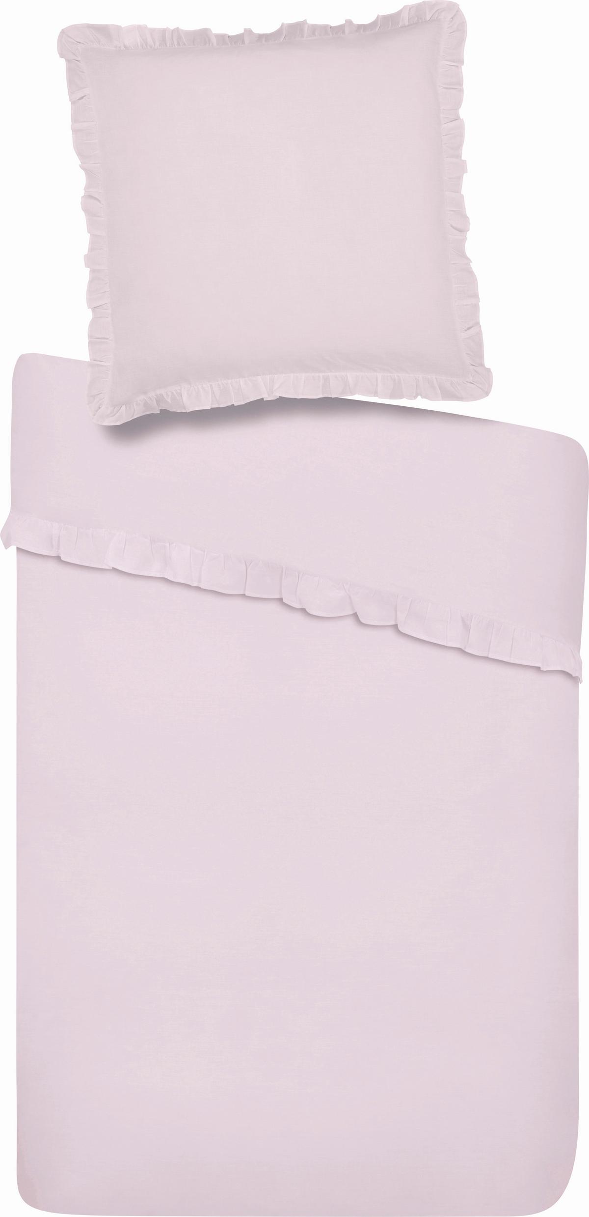Bettwäsche Rüschen Rosa ca. 135x200cm - Rosa, ROMANTIK / LANDHAUS, Textil (135/200cm) - Zandiara