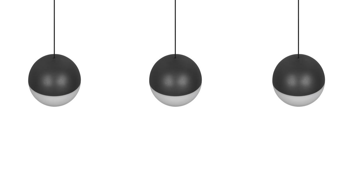 Led Függőlámpa Sestine 3 Égős - fekete, Modern, műanyag/fém (60/9/150cm) - Mömax