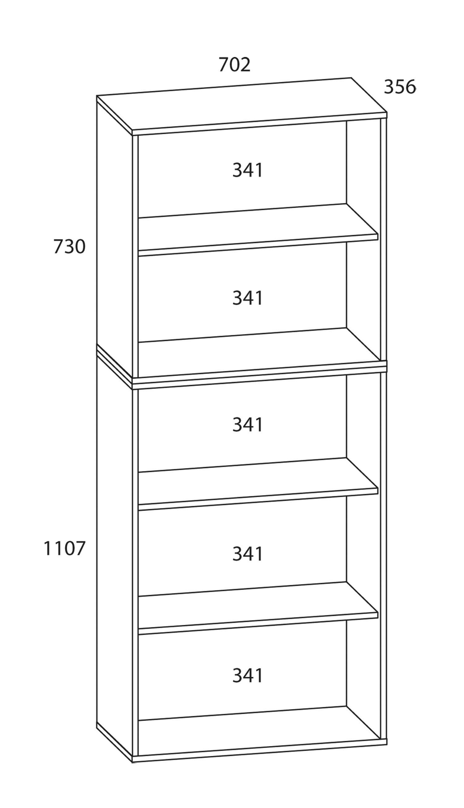 SCHUHSCHRANK VANDOL I 5 OT - Weiss/Schwarz, Design, Holzwerkstoff/Kunststoff (71/180/37cm) - MID.YOU
