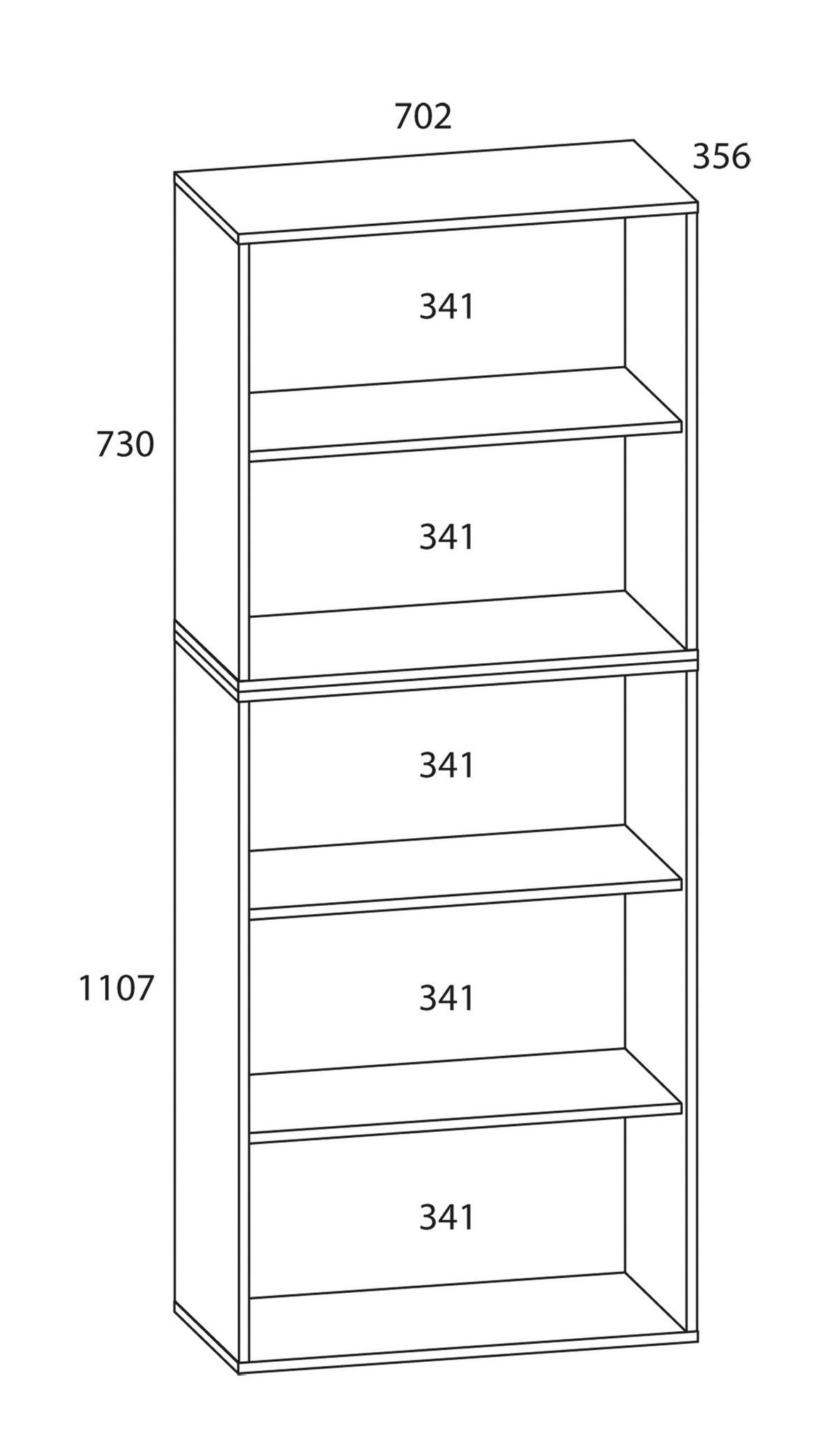 SCHUHSCHRANK VANDOL I 5 OT - Weiss/Schwarz, Design, Holzwerkstoff/Kunststoff (71/180/37cm) - MID.YOU