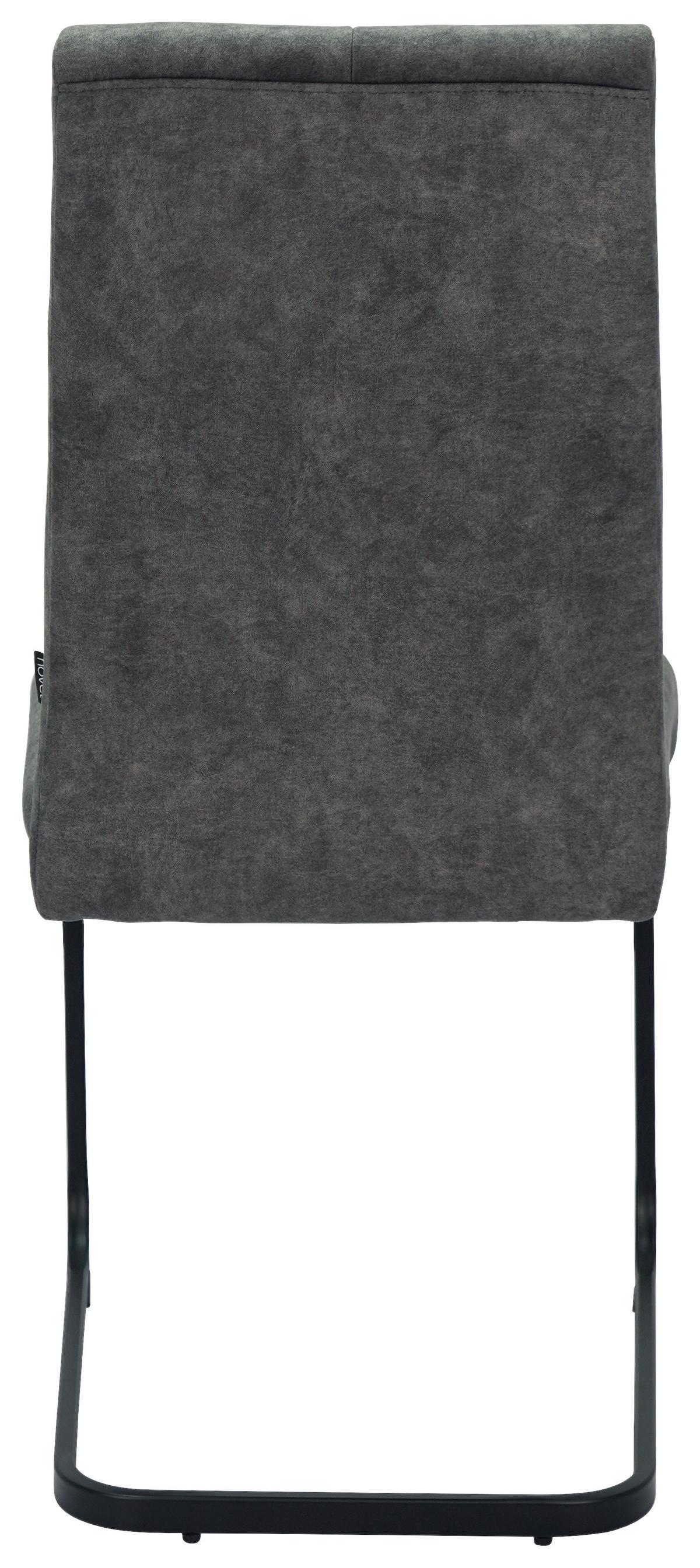 KRZESŁO NA PŁOZIE GISMO - antracytowy/czarny, Design, metal/tkanina (45/92/62cm) - Novel