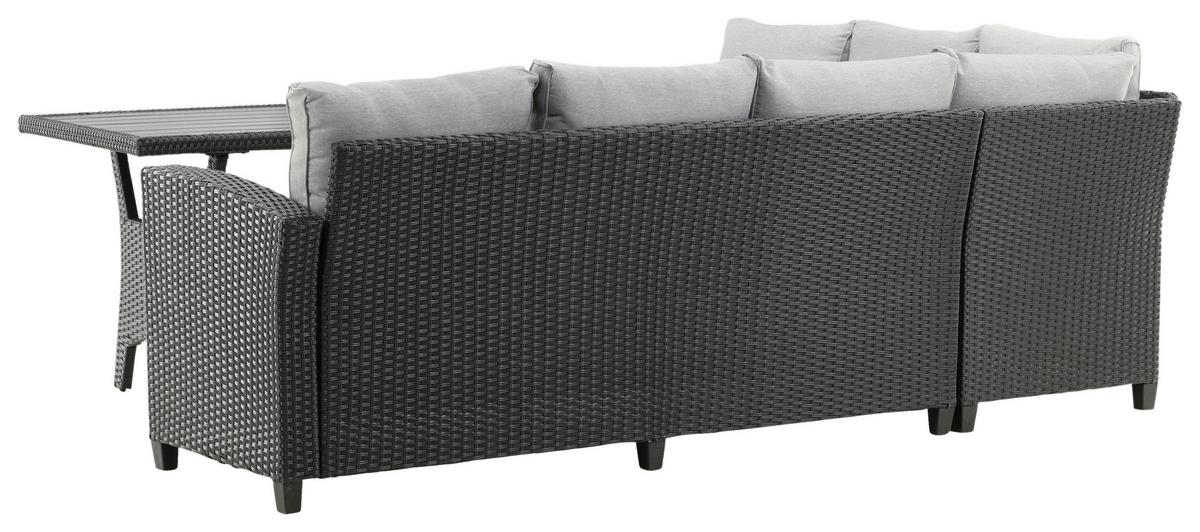 Dining-Loungeset Bentwood ca. 173x227 cm Schwarz - Schwarz, KONVENTIONELL, Kunststoff (173/227cm) - Gardenson