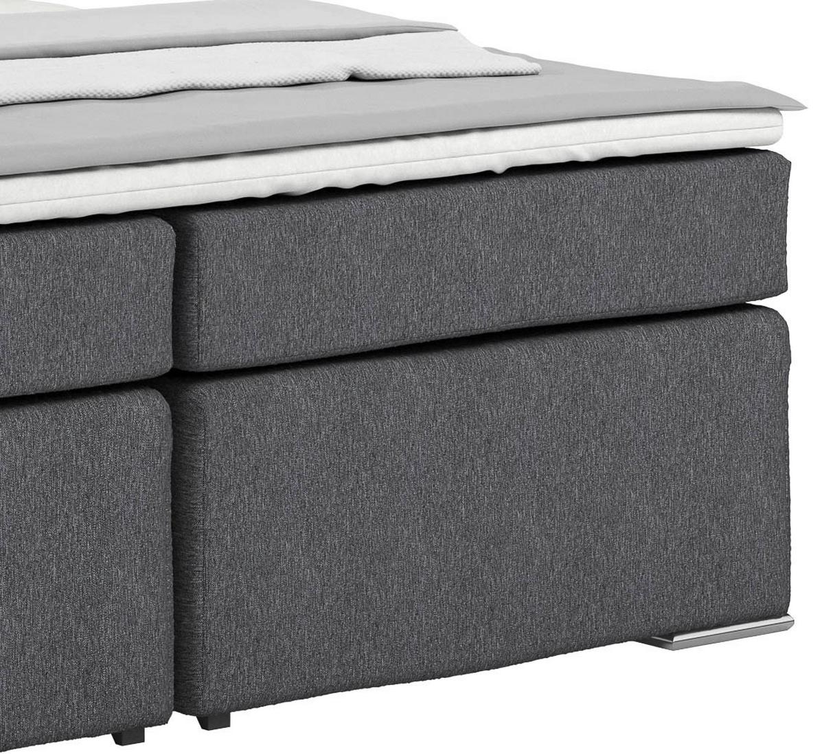 Boxspring Krevet Nero - siva/boje kroma, Konvencionalno, tekstil/metal (180/200cm) - Best Price