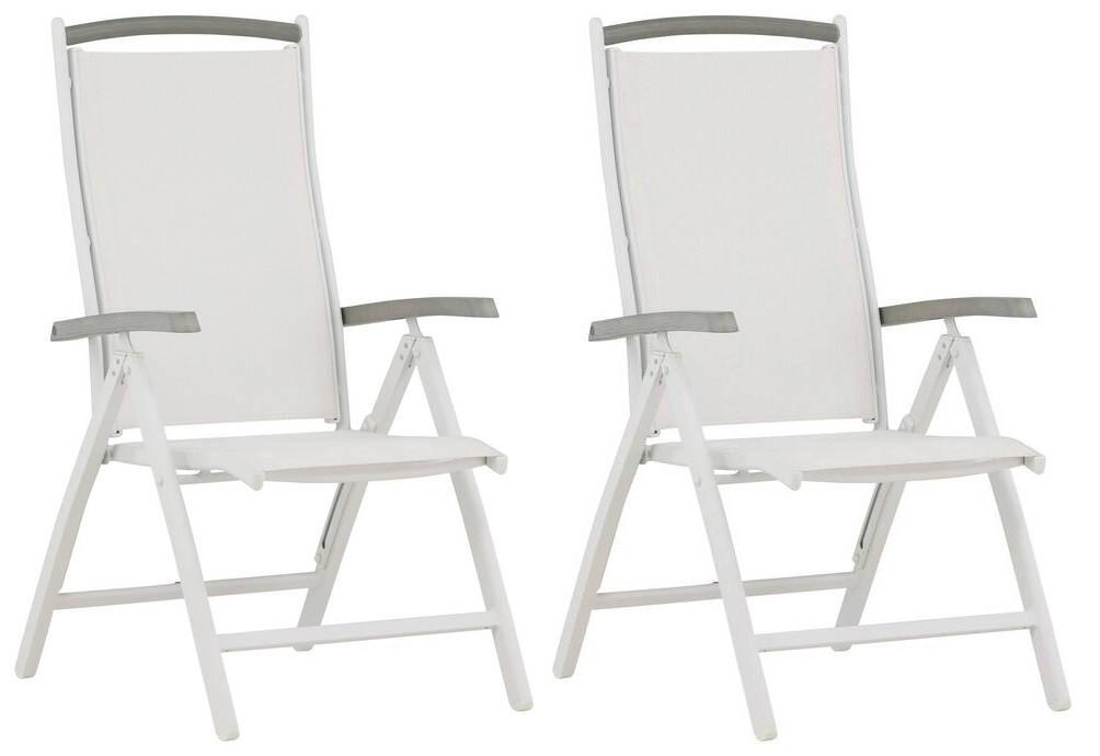 Gartensessel 2er-Set Albany ca. 60x110x60 cm Weiß - Weiß, KONVENTIONELL, Metall (60/110/60cm) - Gardenson