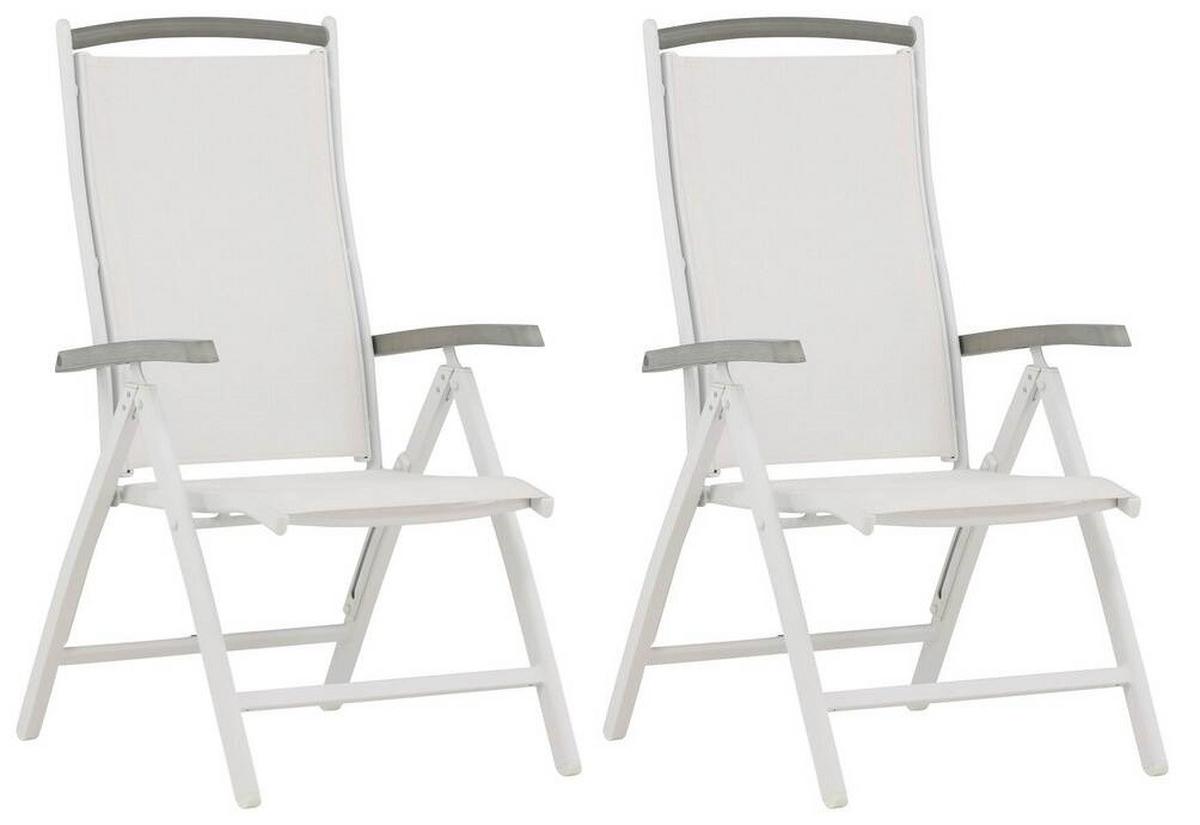 Gartensessel 2er-Set Albany ca. 60x110x60 cm Weiß - Weiß, KONVENTIONELL, Metall (60/110/60cm) - Gardenson