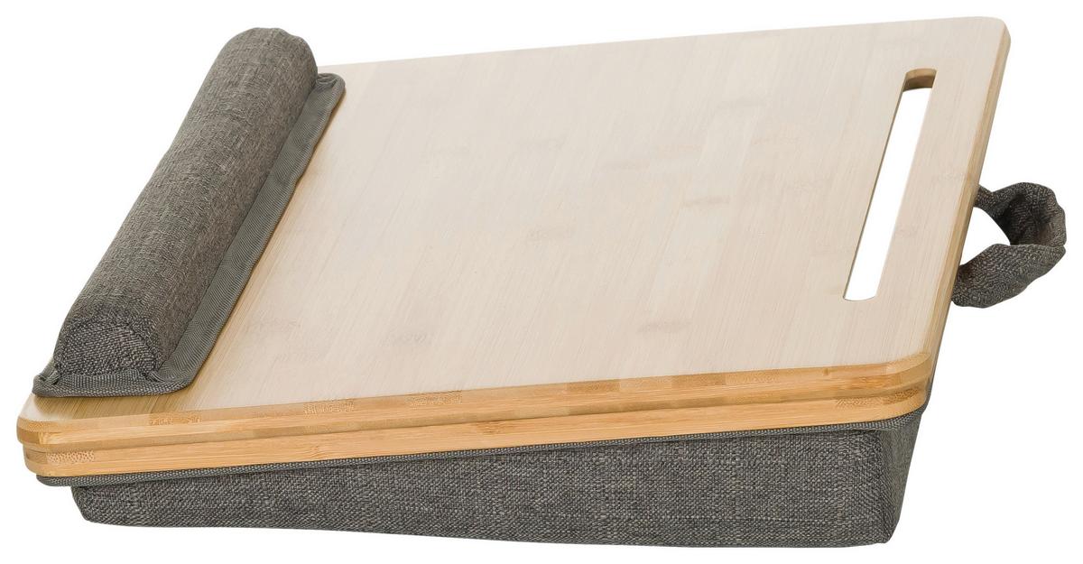 Podloga Za Prenosnik Comfilap Iii, Siva, Bambus - siva/rjava, Basics, tekstil/naravni materiali (42/9/34cm) - MID.YOU