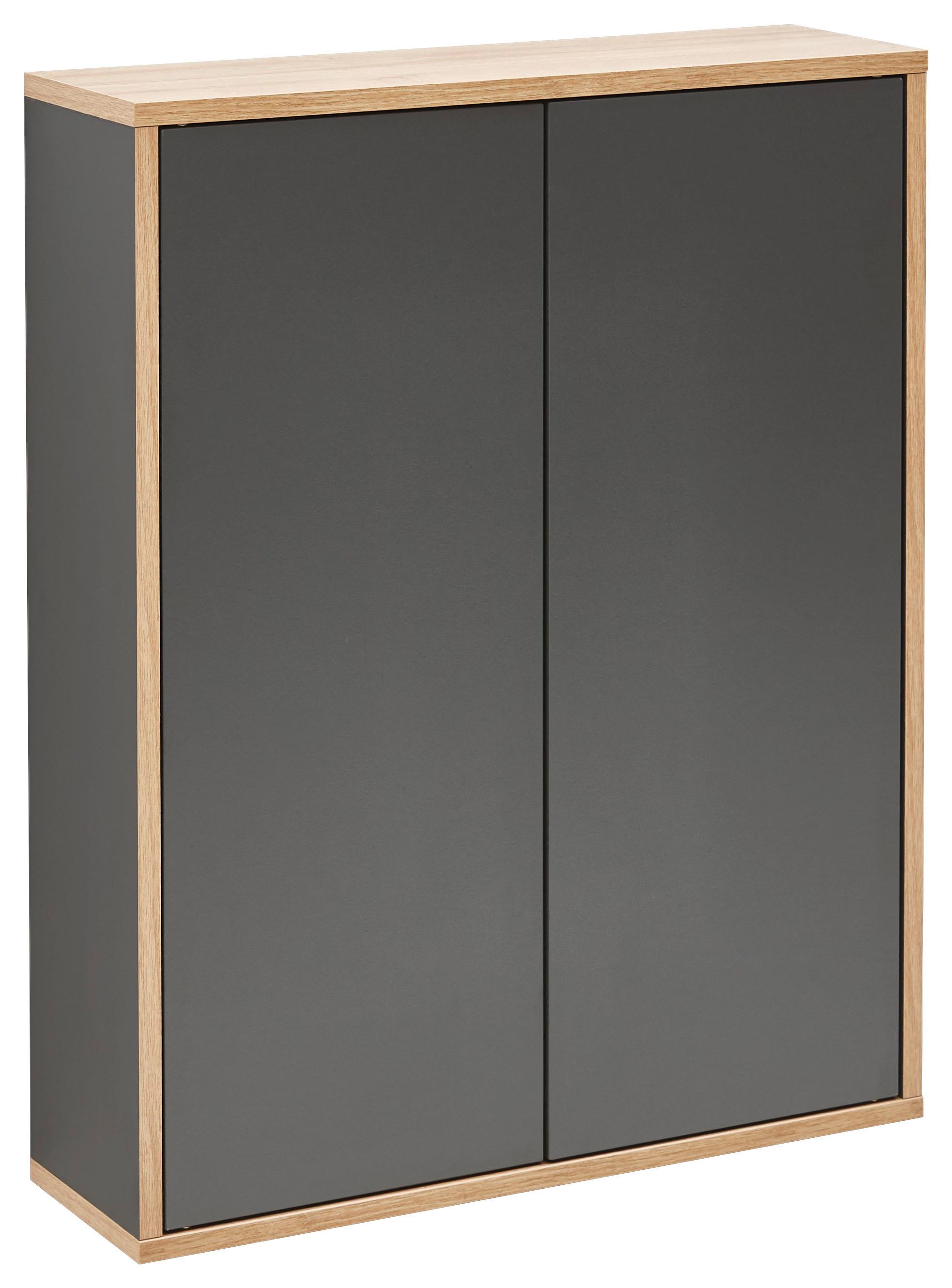 Hängeschrank "Finn" , anthrazit - Anthrazit, MODERN, Glas/Holzwerkstoff (60/75/18,5cm) - MID.YOU