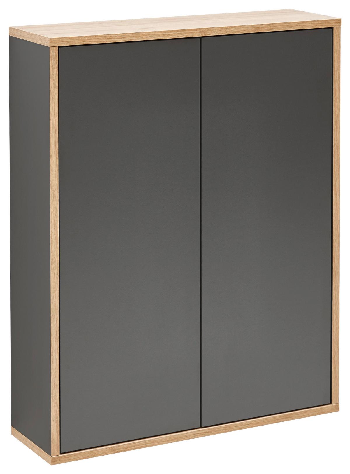 Hängeschrank "Finn" , anthrazit - Anthrazit, MODERN, Glas/Holzwerkstoff (60/75/18,5cm) - MID.YOU