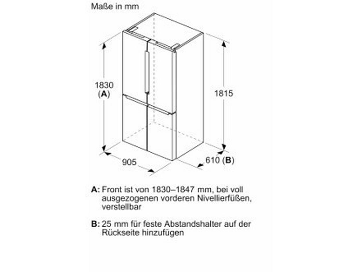 Kühl-Gefrier-Kombination KFN96VPEA - Edelstahlfarben, MODERN (90,5/183/73,1cm) - Bosch