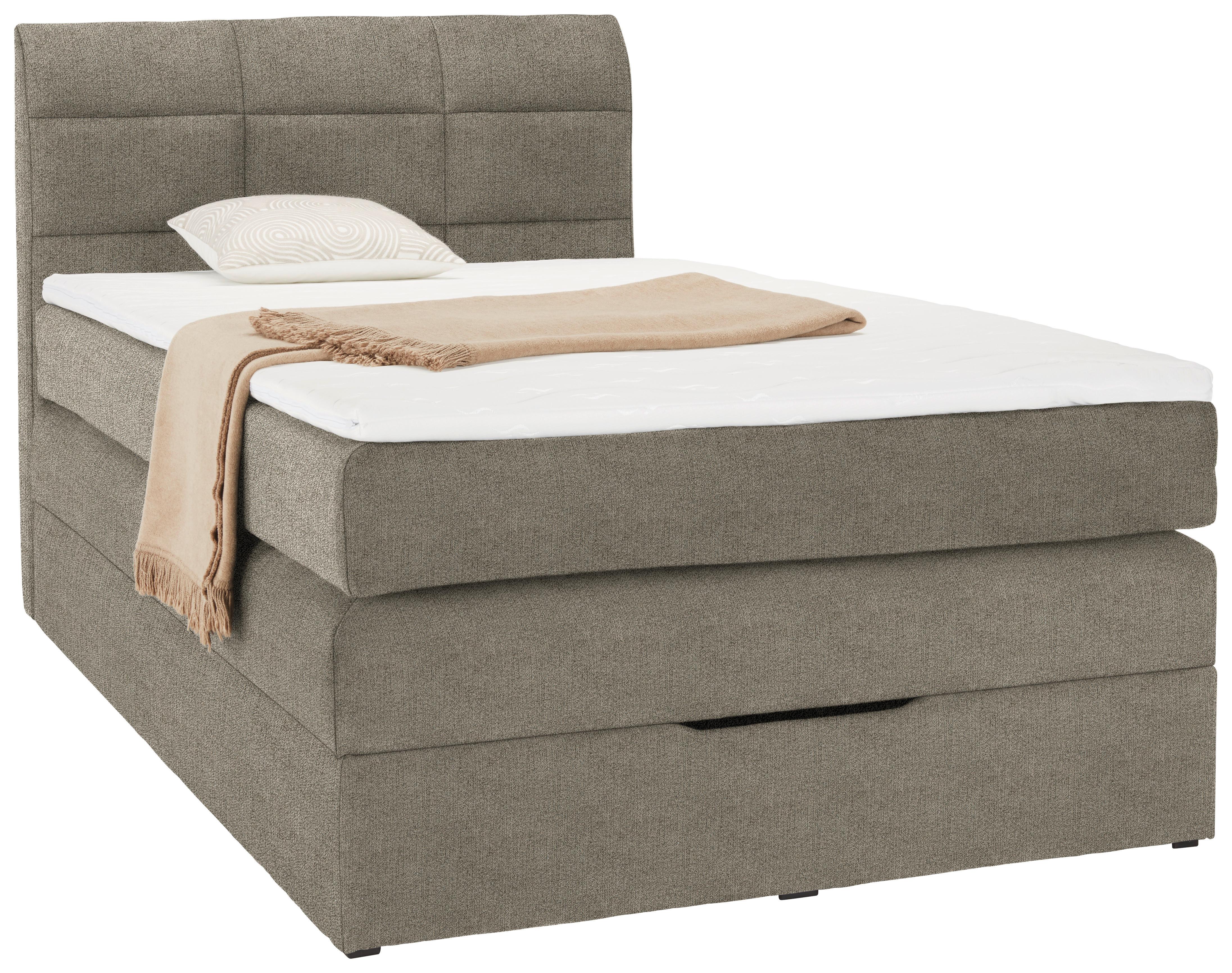 Boxspringbett in Braun ca. 120x200cm - marron, textile (120/200cm) - Mömax