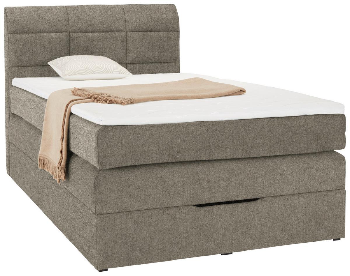 Boxspringbett in Braun ca. 120x200cm - marron, textile (120/200cm) - Mömax