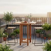 Vrtna Zložljiva Miza Rebel, 65x74x107cm, Masivno - naravne barve, Konvencionalno, les (190,5/65/74cm) - Gardenson