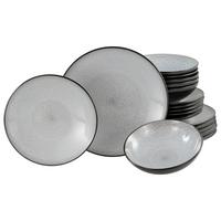 Jedilni Servis Malmö, 18-Delni - črna/sivobela, Basics, keramika - Creatable