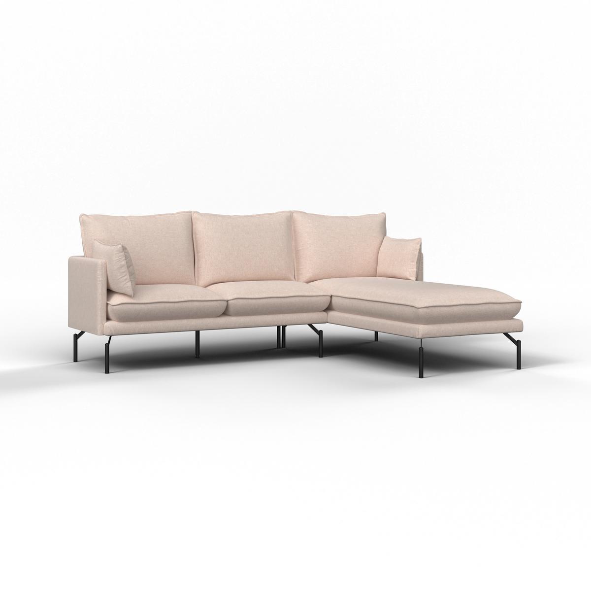 Sedežna Garnitura Rosa, Nežno Roza/bež - črna/bež, Moderno, kovina/tekstil (226/84/163cm) - Bessagi Home