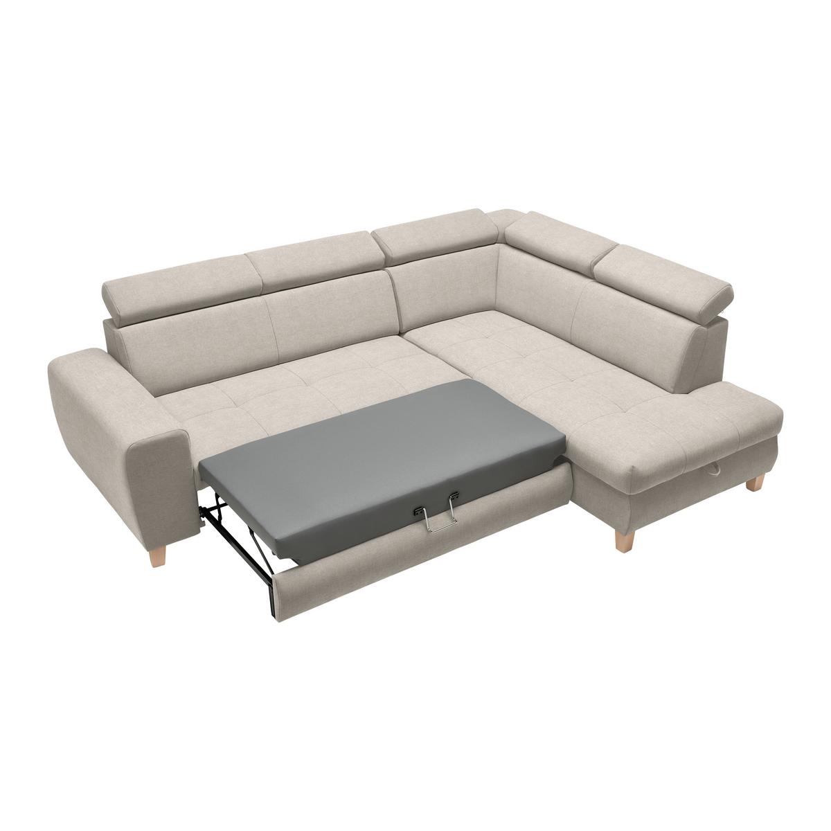 Ecksofa Lugo Greige - Greige, MODERN, Holz/Kunststoff (266/98/205cm) - Mömax