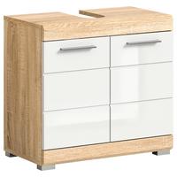 Omarica Za Pod Umivalnik Lambada, Bela, Barva Hrasta - barve hrasta/bela, Moderno, umetna masa/leseni material (60/56/34cm) - MID.YOU