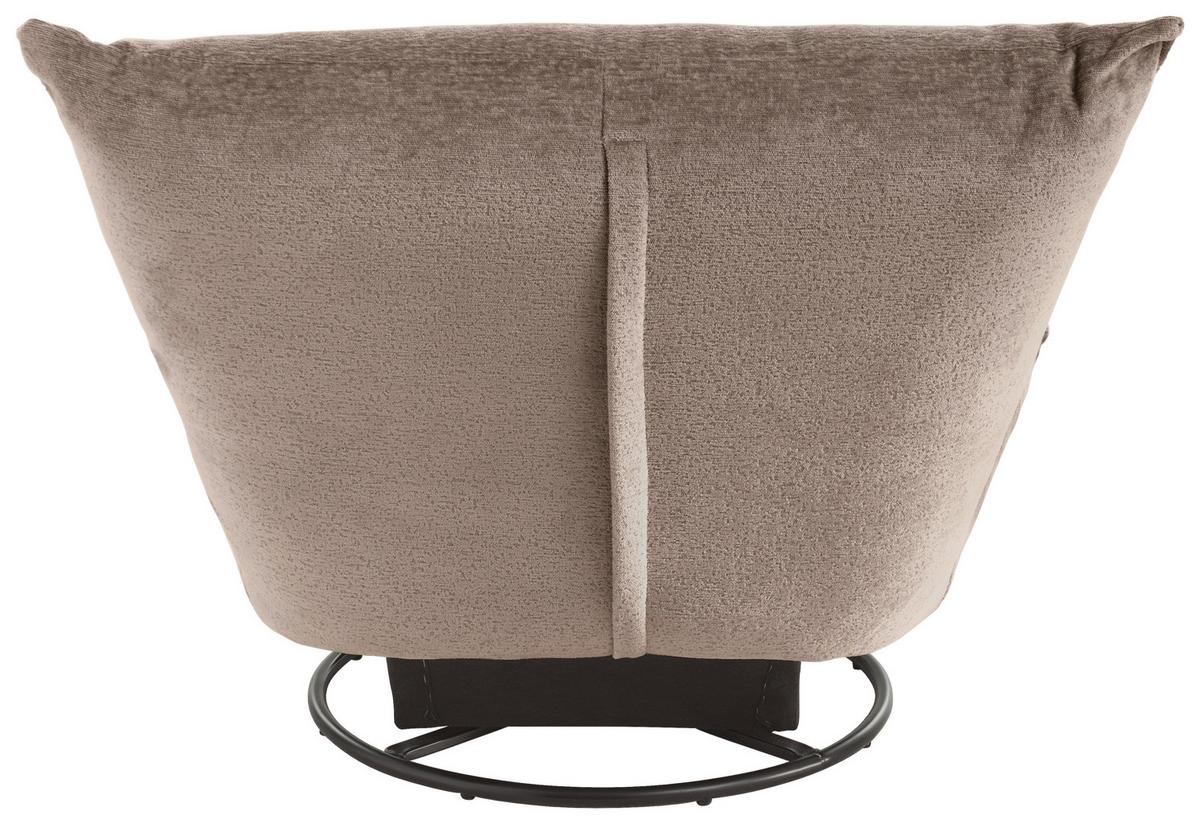 Relaxsessel Cremona Dunkelbraun - Dunkelbraun/Schwarz, Design, Textil/Metall (100/78/96cm) - Livetastic