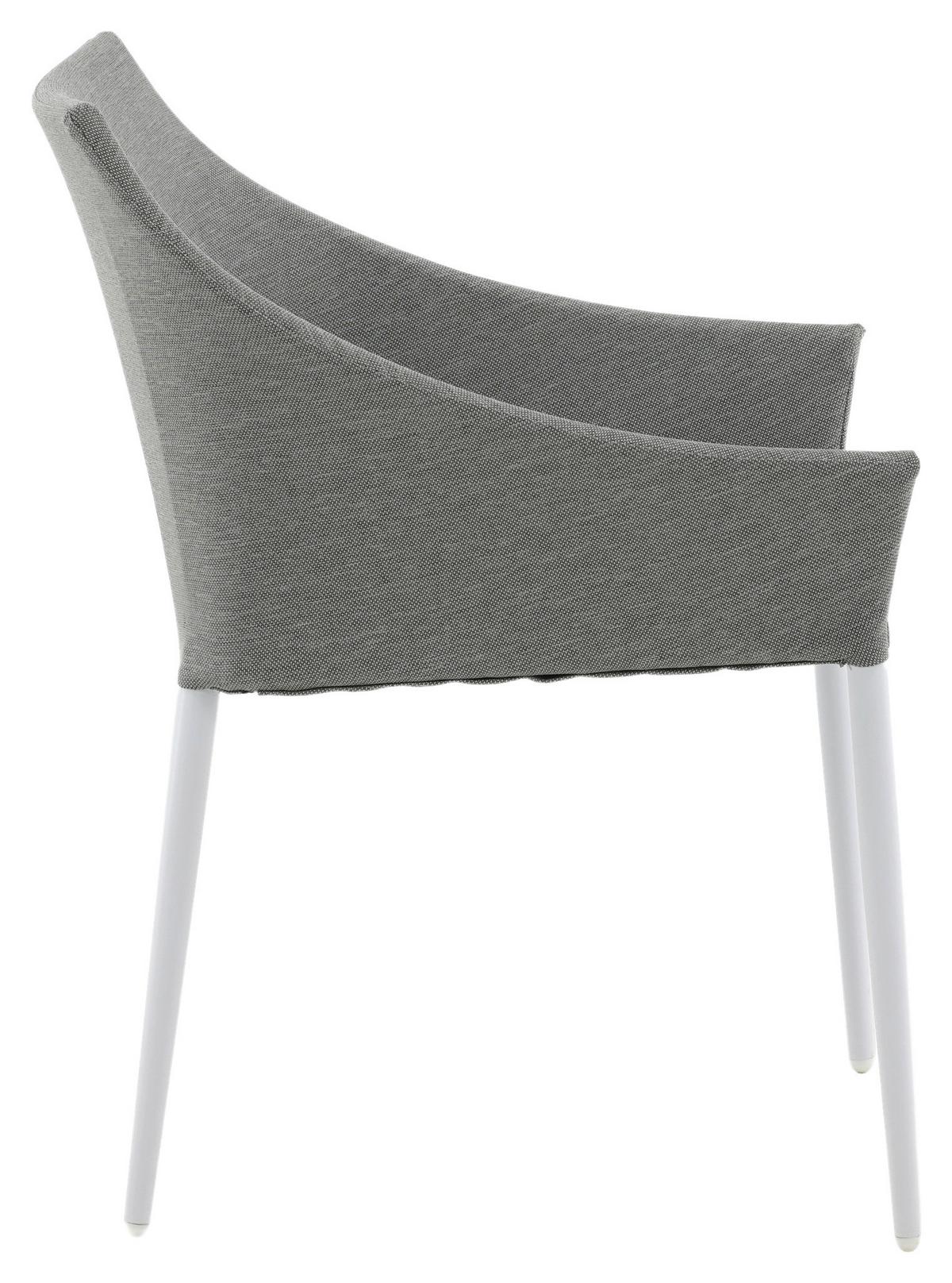 Gartenstuhl 2er-Set Spoga ca. 60x81x62 cm Grau/Weiß - Weiß/Grau, KONVENTIONELL, Textil/Metall (60/81/62cm) - Gardenson