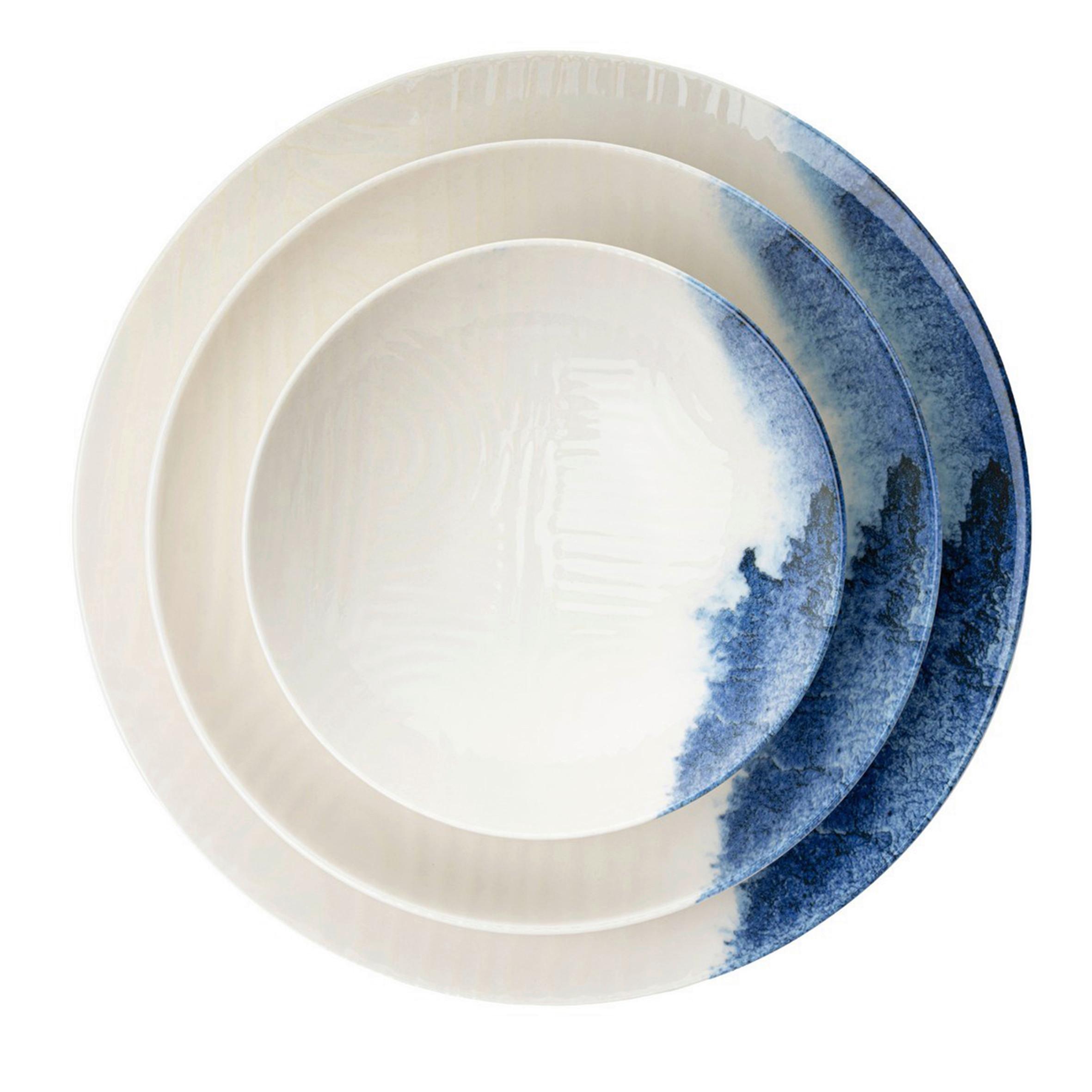 SERWIS OBIADOWO-ŚNIADANIOWY GBSATN24Y4R30483 - niebieski/biały, Basics, ceramika (25cm)
