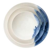 SERWIS OBIADOWO-ŚNIADANIOWY GBSATN24Y4R30483 - niebieski/biały, Basics, ceramika (25cm)