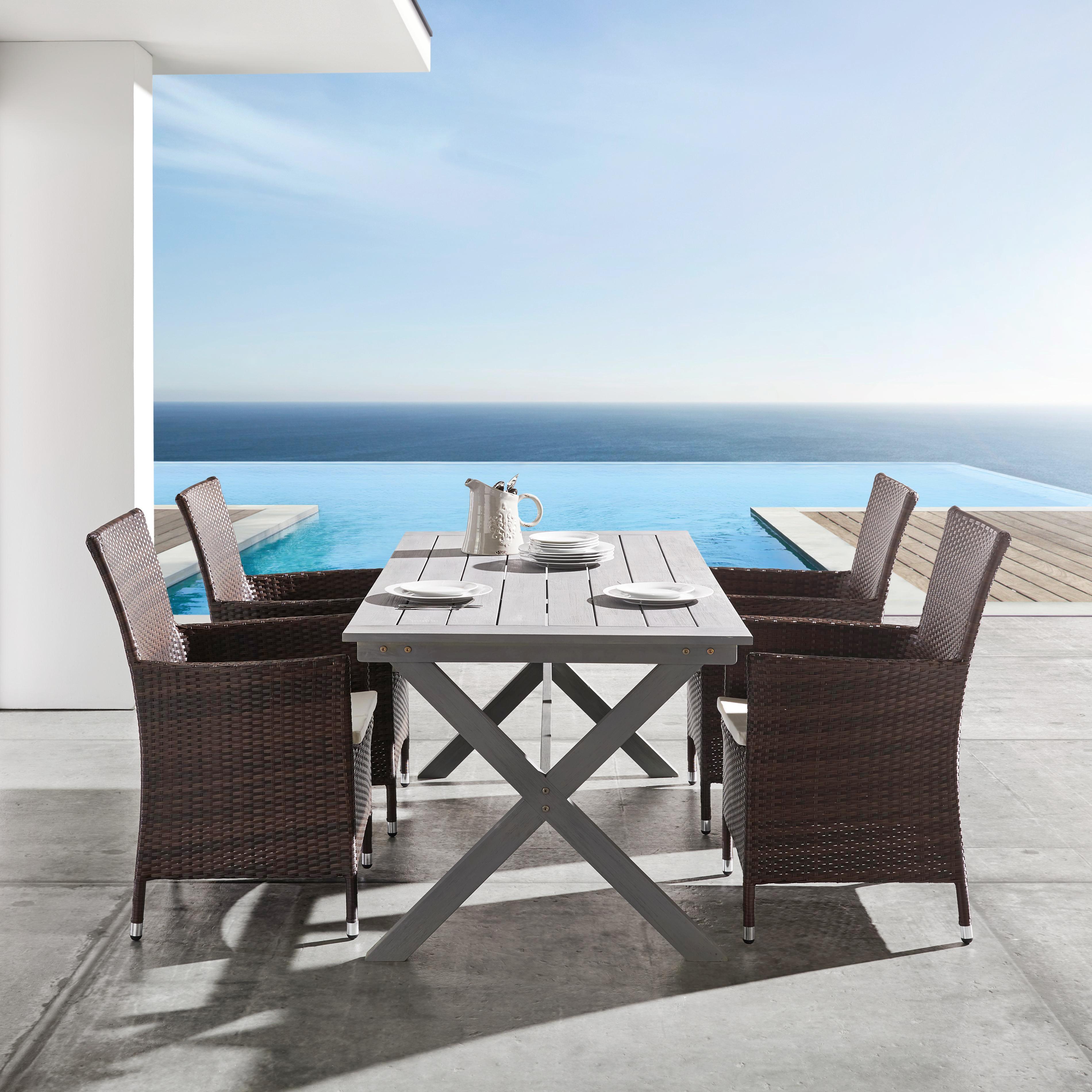 Gartentisch Ellen ca. 180x90cm aus Akazie in Grau - Grau, MODERN, Holz (180/90/76cm) - Bessagi Garden