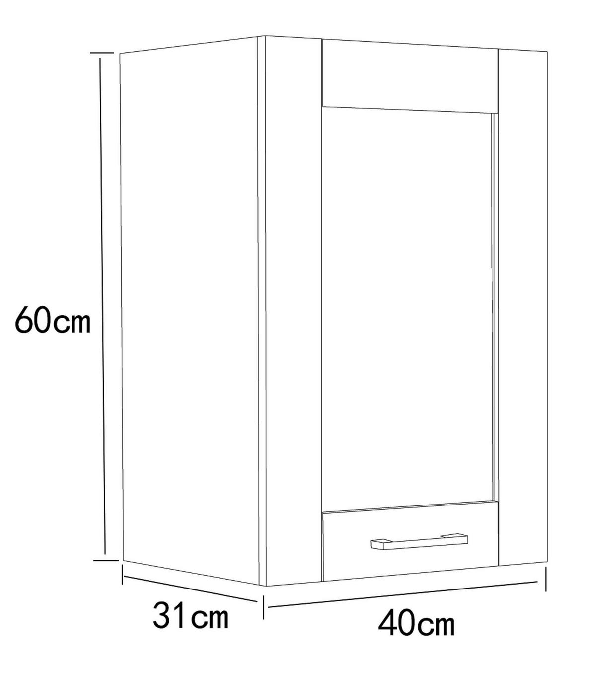 Kuhinjska Zgornja Omarica Colura, Bela, Š 40cm - srebrne barve/bela, Trend, umetna masa/leseni material (40/60/31cm) - MID.YOU