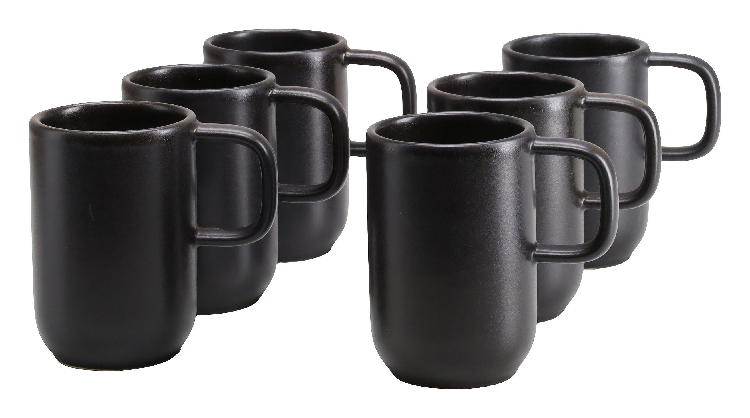 Kávésbögrekészlet 25258 Uno Schwarz - fekete, Trend, kerámia (300ml) - Creatable
