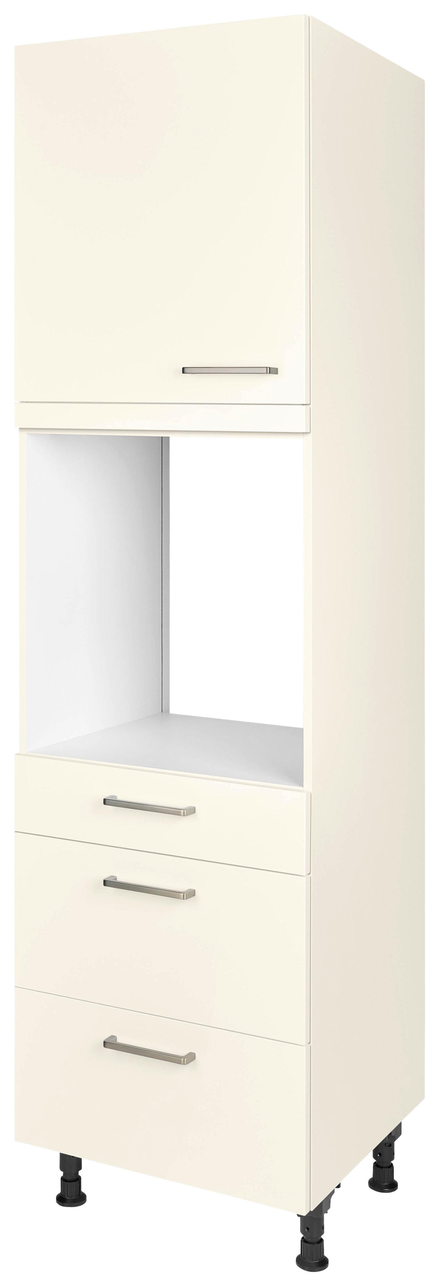 Geräteumbauschrank Touch Magnolie - Edelstahlfarben/Magnolie, MODERN, Holzwerkstoff/Metall (60/216,6/58cm) - Nobilia
