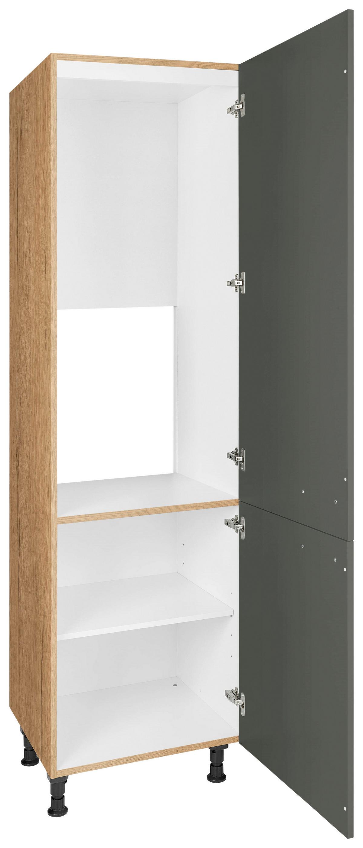 Geräteumbauschrank Easytouch Grün - Eichefarben/Schwarz, MODERN, Holzwerkstoff/Metall (60/216,6/58cm) - Nobilia