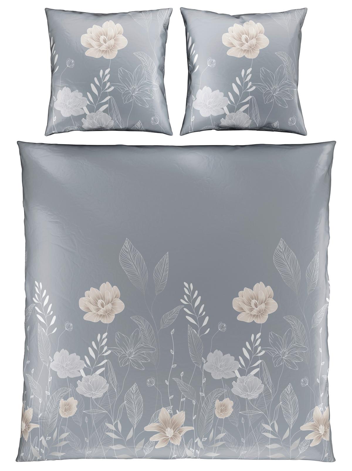 Bettwäsche Nala XXL Grau ca. 200x200cm - Grau, ROMANTIK / LANDHAUS, Textil (200/200cm) - Modern Living